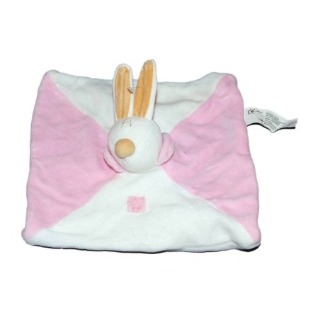 Doudou plat Lapin blanc rose Startoys  (14679)