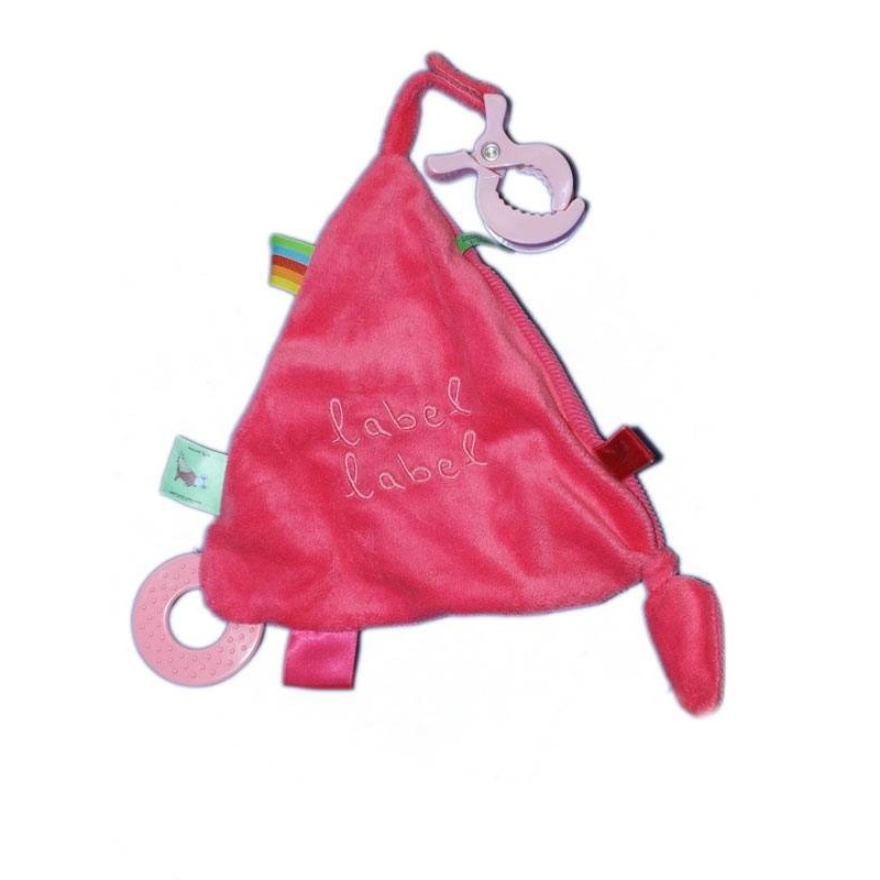 Doudou plat rose Label Label Tima BVBA Etiquette souris (14708)
