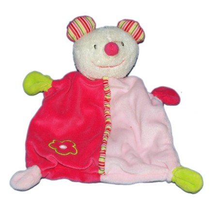 Doudou plat - SOURIS rose - BABY CLUB C et A (11237)