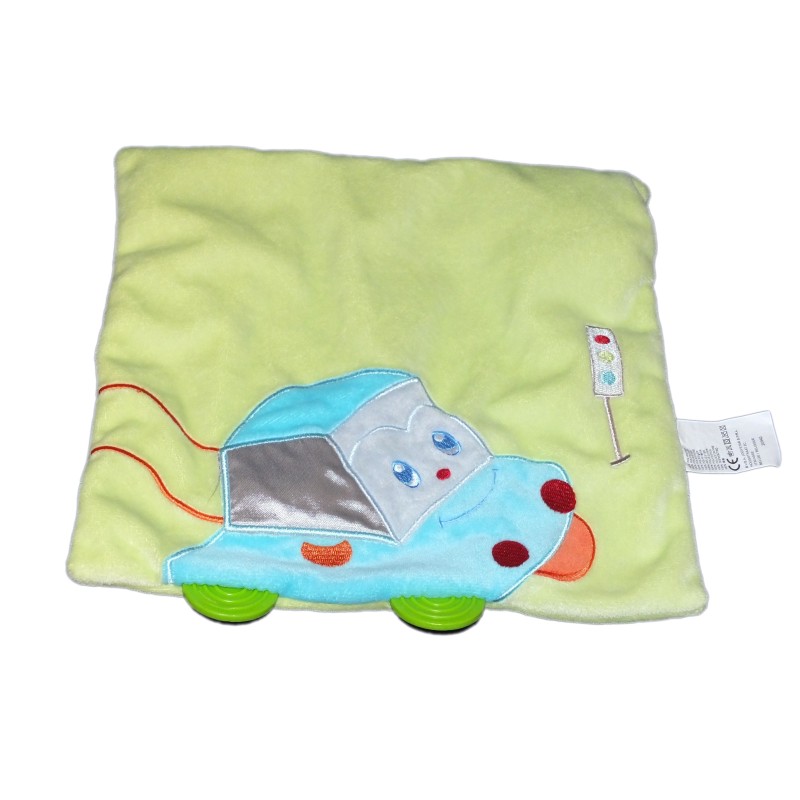 Doudou plat vert Voiture bleue - DOU KIDOU Jogystar Kiabi (11383)