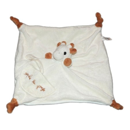 Doudou plat SOPHIE LA GIRAFE 4 noeuds beige marron clair VULLI Attache sucette 6955 (12315)
