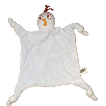 Doudou plat bleu poule Influx (14618)
