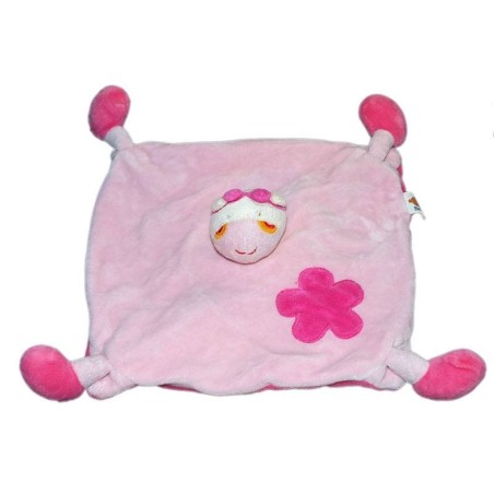 Doudou plat vache rose Bawi Fleur (14608)