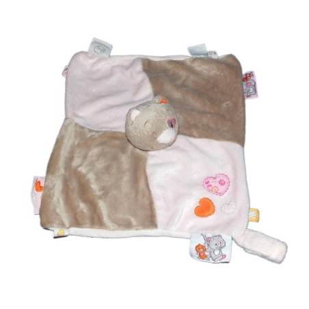 Doudou plat chat Iris gris rose Noukie's Noukies (14459)