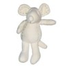 Doudou souris blanche grelot couture marron 22 cm Cades (23567)