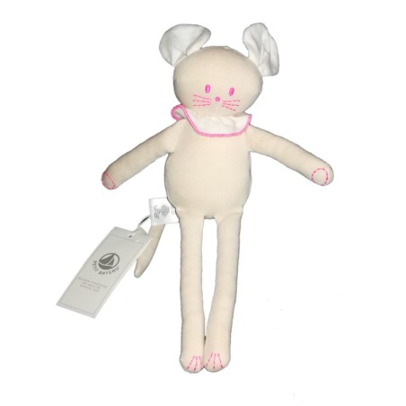 Doudou souris rose beige PETIT BATEAU 28 cm (22684)