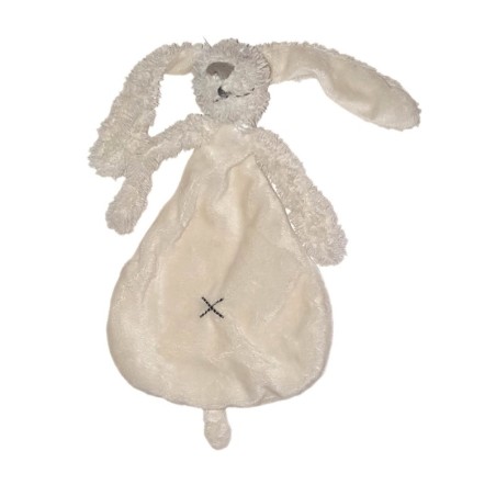 Doudou plat lapin blanc croix Happy Horse (24487)