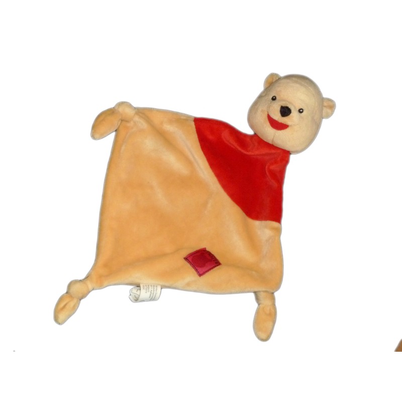 Doudou plat Winnie Losage 3 noeuds - Carré rouge Simba Dickie Adva 587/9978 19994 (7354)