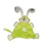 Doudou plat Lapin vert fluo Etoiles Attache Tetine Funny rigolo (23726)