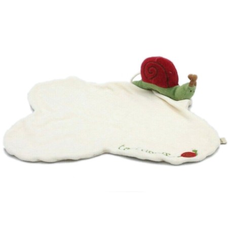 Doudou feuille escargot rouge vert scratch DPAM Tout Doux (21368)