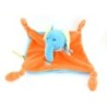 Doudou plat Eléphant bleu orange U Tout Petits Système U Etoiles (22129)