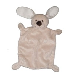 Doudou Lapin gris beige nez marron Grain de Ble (22189)