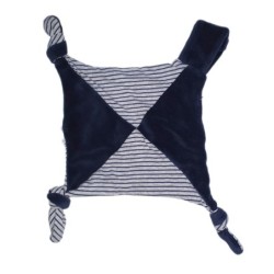 Doudou lat bleu marine rayures 3 noeuds Attache tetine Absorba (24764)