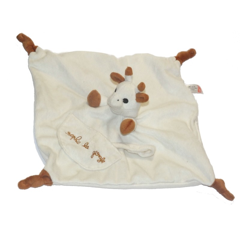 VULLI - Doudou plat SOPHIE LA GIRAFE attache tétine (28046)