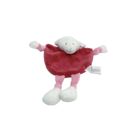 Doudou mouton plat rose blanc Tout Compte Fait (28549)