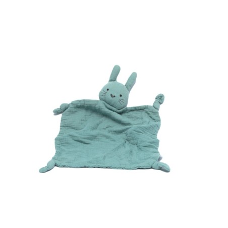 Doudou plat Lange Lapin vert sauge Vertbaudet 28 cm (28415)
