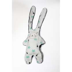 Doudou Lapin bleu marine blanc palmiers guitares Catimini 35 cm (28202)