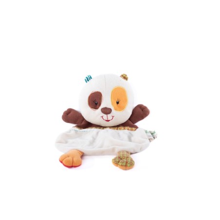 Doudou Panda blanc marron orange Lilliputiens (28261)