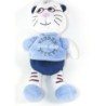 TOUT SIMPLEMENT Doudou chat tigre lunettes blanc bleu 25 cm (25624)