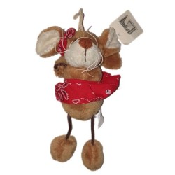 NEUF ETIQU. Petite peluche doudou Souris marron Jupe rouge 20 cm Maxita (25010)