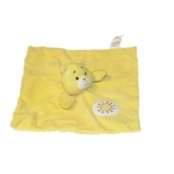 Doudou plat Bisounours Jaune Care Bears Baby Grelot (27418)