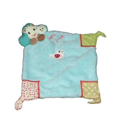 VULLI Doudou plat bleu Sophie la Girafe 3 noeuds (17178)
