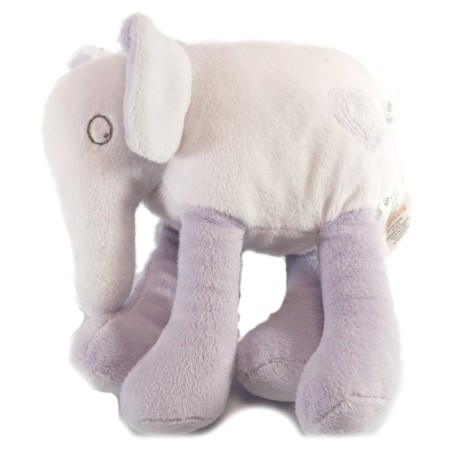 Doudou Elephant blanc mauve Grain de Blé 18 cm (17551)