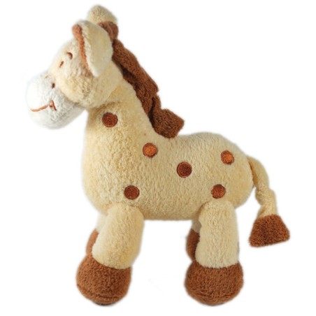 Doudou Girafe beige marron Natalys 22 cm (17677)