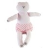 Doudou Ours rose Short à pois Petit Bateau 26 cm (17601)