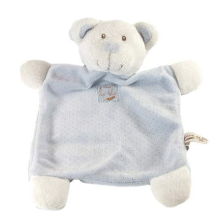 Doudou plat Ours blanc beige Grain de Blé (17556)