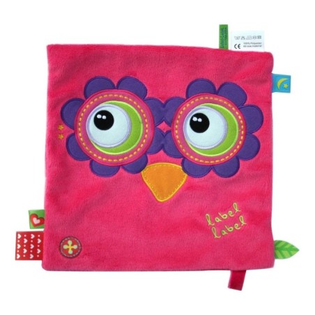 Label Label Doudou plat rose Hibou  (19798)