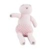 Doudou tissu ours rose Short pois PETIT BATEAU 25 cm (21314)