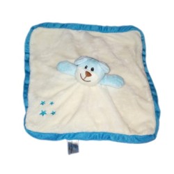 Doudou plat ours blanc bleu étoiles ZEEMAN (19374)