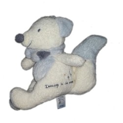 Peluche doudou renard blanc Dancing on the moonlignt Nou Mi Nou Dima 16 cm (19613)