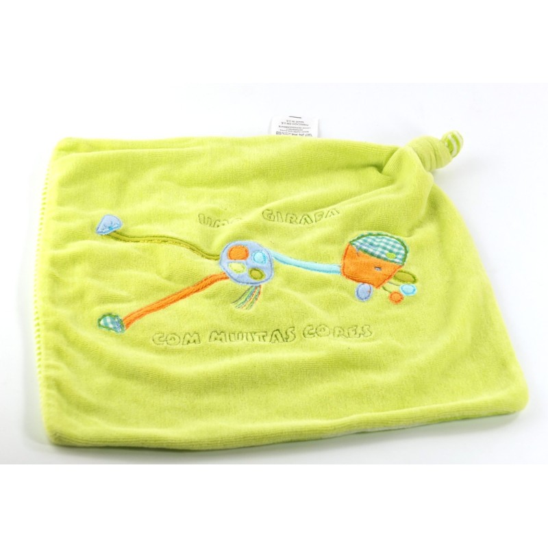 Doudou plat vert Girafe dessous raye uma Girafa Com muitas cores (19478)