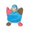 Doudou plat bleu rouge marron TAUPE Marionnette NOUNOURS  (6023)