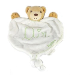 Doudou plat Ours blanc vert "Air" Kaloo Bio Ecologique Eco-friendly Bio (17665)