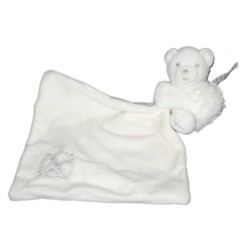 KALOO Doudou OURS perle blanc crème Câlin Mouchoir (17234)