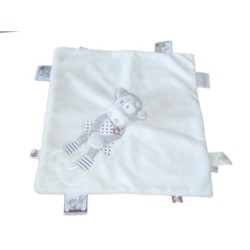 Doudou plat VACHE Blanche grise Paquito et Lolita NOUKIES Noukie's (9305)