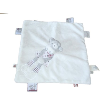 Doudou plat VACHE Blanche grise Paquito et Lolita NOUKIES Noukie's (9305)