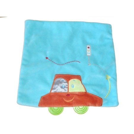 Doudou plat Bleu Voiture Orange DOU KIDOU Jogystar Kiabi (9281)