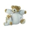 Doudou peluche musicale Ours blanc bleu Natalys 20 cm (23126)