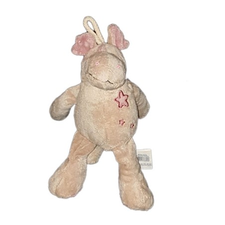 Peluche doudou dragon gris rose étoiles Playkids 22 cm (22943)