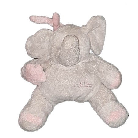 Peluche doudou Elephant gris etoile rose Playkids 22 cm (22939)