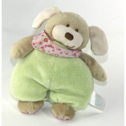 Doudou OUrs vert Foulard Fleurs Grelot Planet Pluch 20 cm (23224)