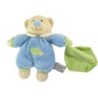 Doudou Ours bleu Mouchoir vert coeur 18 cm Anna Club Plush (22657)
