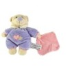 Doudou Ours mauve Mouchoir rose 18 cm Anna Club Plush (22658)