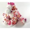 Peluche doudou Giarfe blanche rose Fleurs 16 cm Anna Club Plush (22662)