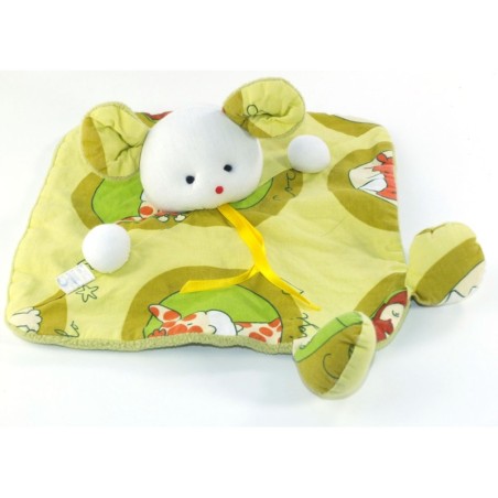 Doudou plat Souris vert Atelier Imagine (23645)