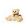 Peluche ours beige Althans noeud marron carreaux assis 16 cm (28268)